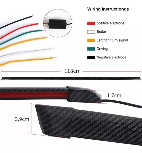 Alerón Lip Spoiler Maleta Con Luz Freno Secuencial Auto Tuning