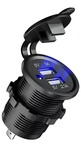 Adaptador Doble Usb Enchufe Encendedor Con Luz 12v 1a/2.1a