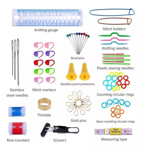Set Crochet 100pcs Accesorios Ganchillo Amigurumi Tejer Diy