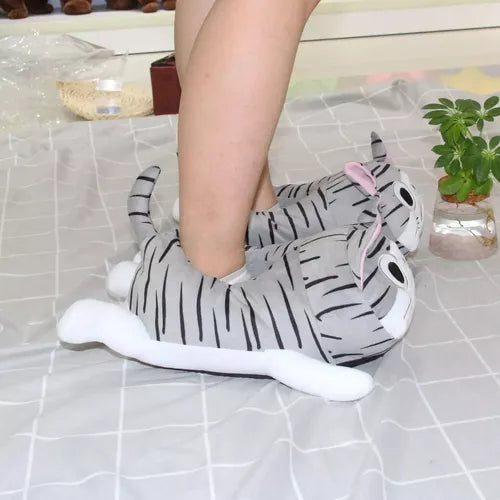 Pantuflas Cute Gato Chi Cerradas Calientita Acolchada Kawaii