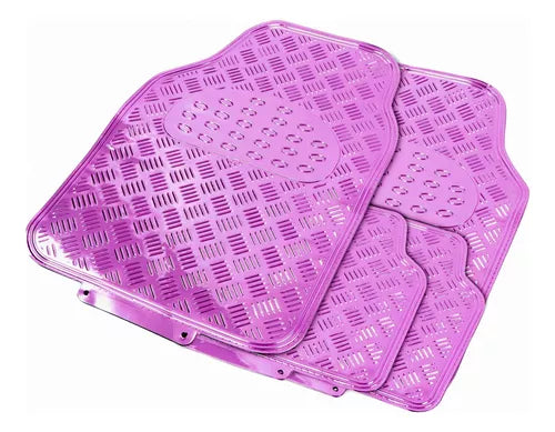 Alfombra Cubre Piso Metálico Para Mujer Set 4pcs Auto Tuning