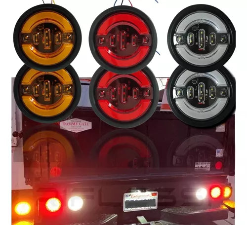 X6 Luz Led Trasera 12/24v Auto Camión Blanco Ámbar Rojo