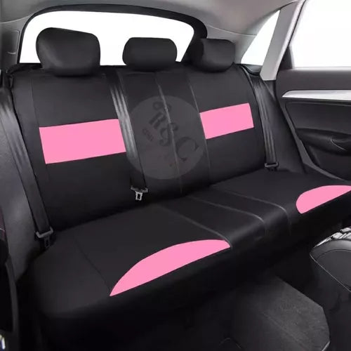 Funda Cubre Asiento Auto Para Mujer Rosado 9 piezas Mariposa