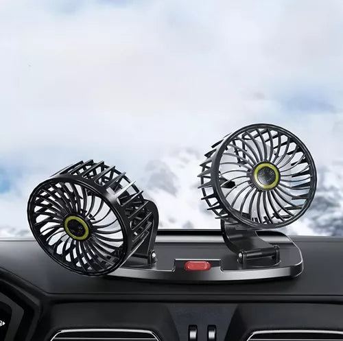 Ventilador Doble Para Auto 360° Conexión 12v Encendedor