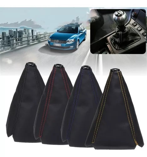 Funda Cubre Palanca De Cambios Eco Cuero Negro Auto Universal