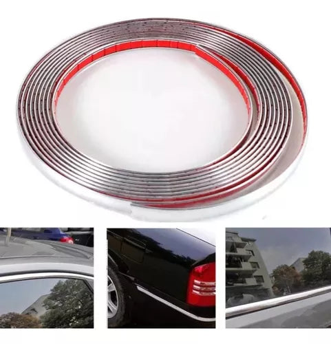 Moldura Cromada 15mm Adhesiva Auto Tuning Universal