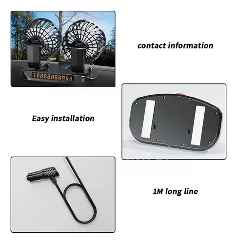 Ventilador Doble Para Auto 360° Conexión 12v Encendedor