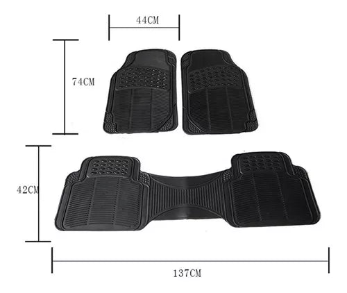 Alfombra Piso De Goma Auto Universal 3 Piezas Camello