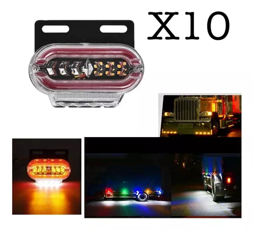 X10 Luz Led Lateral Bicolor Luz De Trocha 24v Destellante