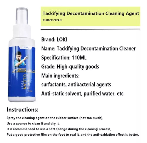 Loki Spray Limpiador Goma Paleta Tenis De Mesa Mantenimiento