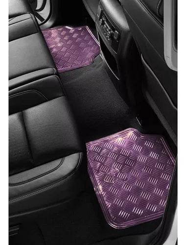Alfombra Cubre Piso Metálico Para Mujer Set 4pcs Auto Tuning