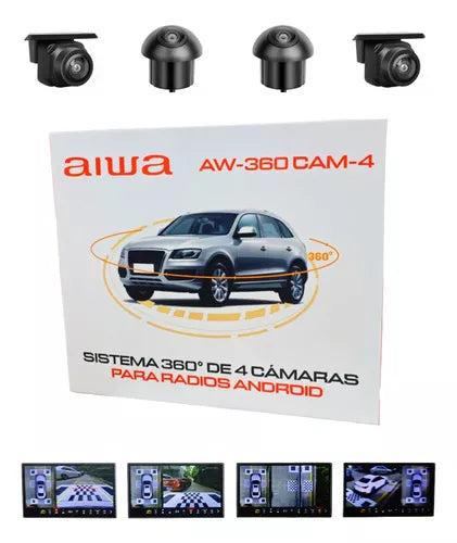 Kit Cámaras 360° De Estacionamiento Aiwa Para Radio Android