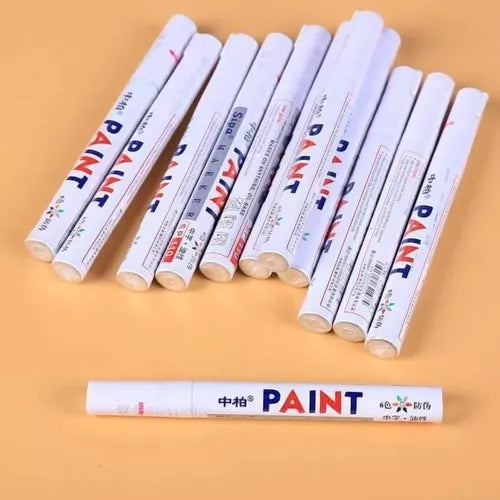 Pack X12 Lápiz Plumón Marcador Pinta Neumáticos Blanco
