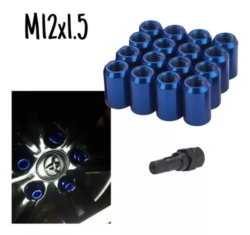 Tuercas De Seguridad Llanta M12 Antirrobo Colores 16 Pcs