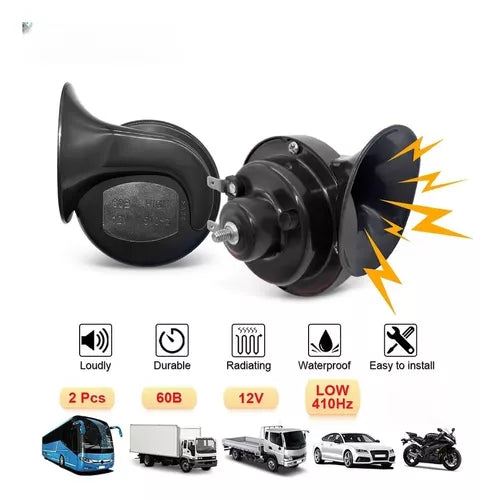 Kit Bocina Caracol Doble Auto Camioneta Moto 12v