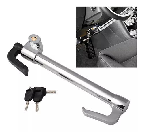 Traba Volante Y Pedal Antirrobo + Llave Cq-legend 2003 Metal