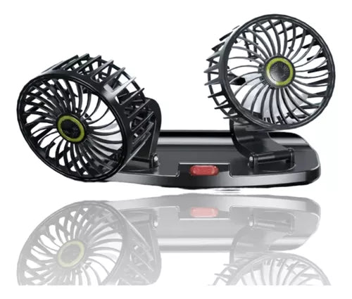 Ventilador Doble Para Auto 360° Conexión 12v Encendedor