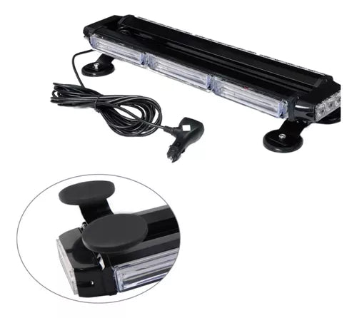 Baliza Led De Techo Destellante Ámbar Estrobo Auto 12v Imán