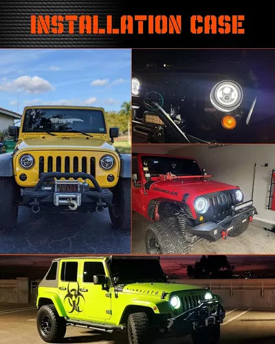 X2 Foco Led Ojo De Ángel Estilo Jeep 7 Pulgadas