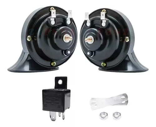 Kit Bocina Caracol Doble Auto Camioneta Moto 12v
