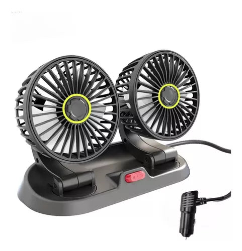 Ventilador Doble Para Auto 360° Conexión 12v Encendedor