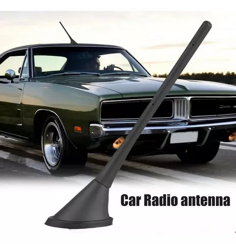 Antena De Radio Am/fm Para Auto 18cm + Base + Cable 137cm