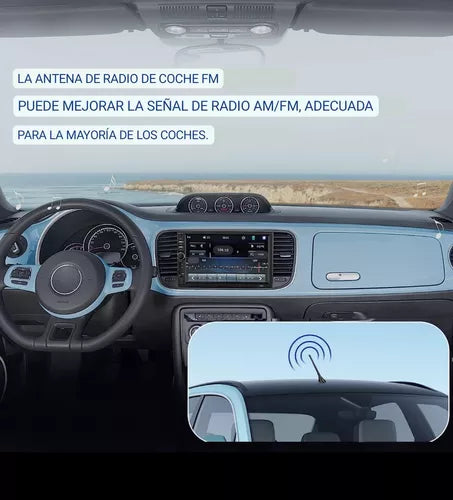 Antena De Radio Am/fm Para Auto 18cm + Base + Cable 137cm
