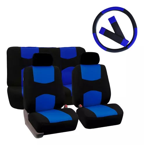 Set 11pcs Cubre Asiento Cubre Volante Almohadillas Cinturón