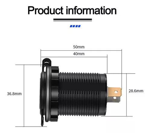 Adaptador Doble Usb Enchufe Encendedor Con Luz 12v 1a/2.1a