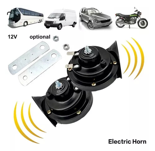 Kit Bocina Caracol Doble Auto Camioneta Moto 12v