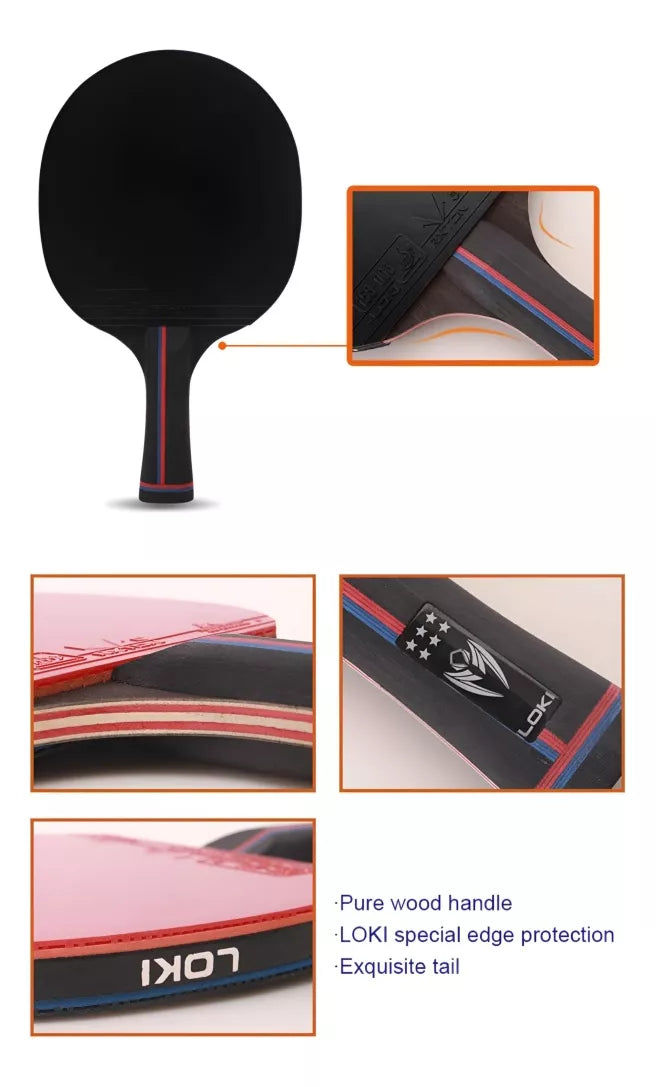 Loki Paleta De Ping Pong Profesional K6 Estrellas Con Carbono