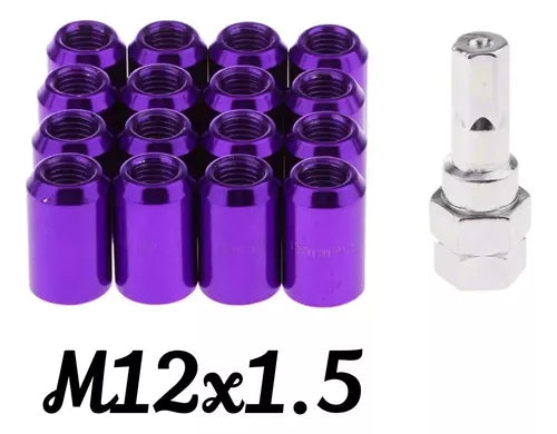 Tuercas De Seguridad Llanta M12 Antirrobo Colores 16 Pcs