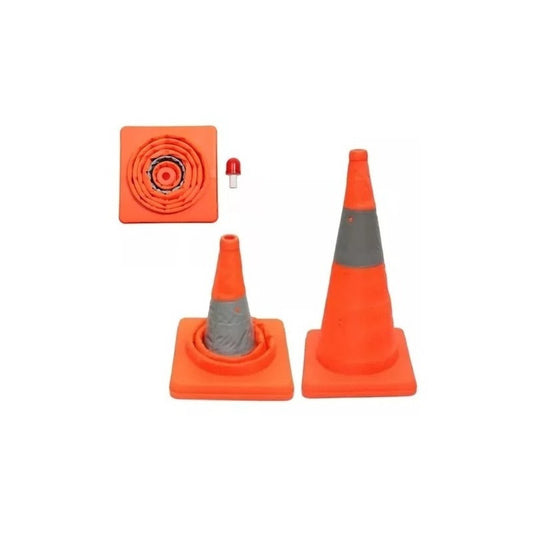 X2 Cono De Emergencia Retractil Reflectante Con Luz Led 50cm