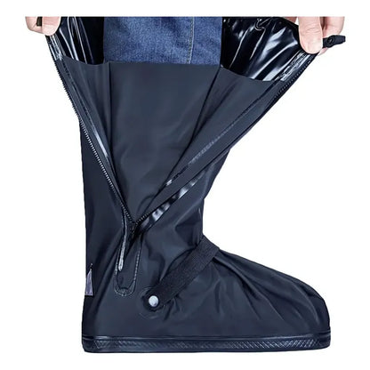 Bota Protector Silicon Impermeable Cubre Zapato Tenis Lluvia Negro Polainas Altas M 38-39 (28.5cm)