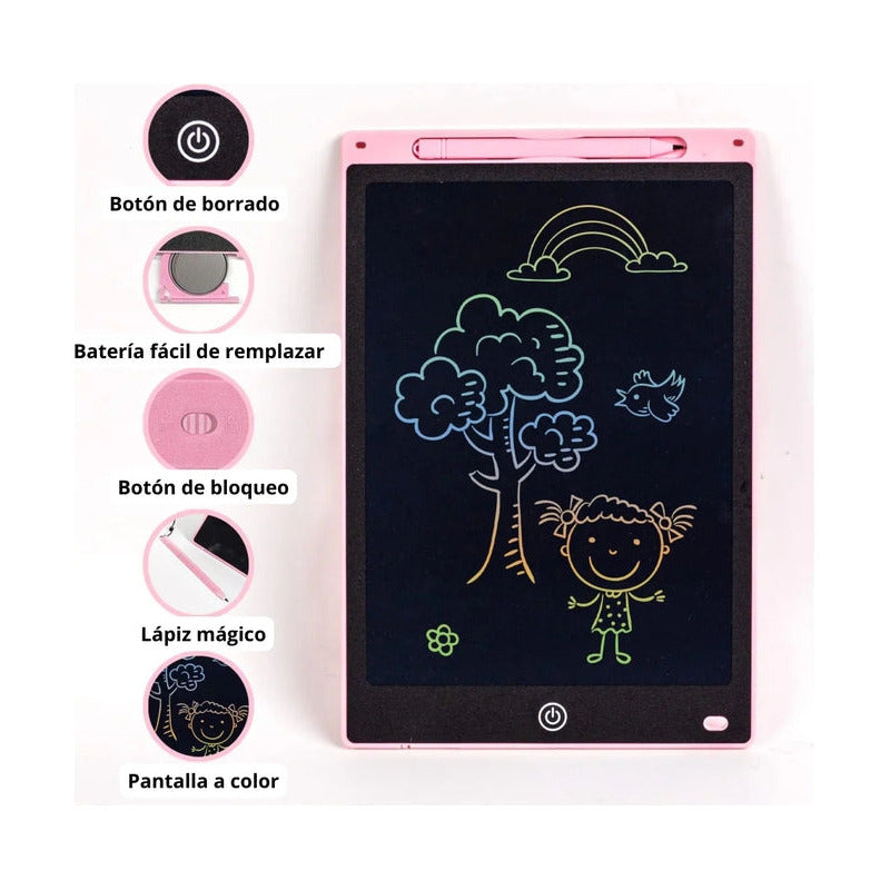 Tableta Dibujo Digital Lcd 8.5 Pizarra Mágica Electrónica Color Rosa 2123