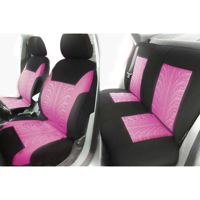 Funda Cubre Asiento Auto Rosado Universal 9pieza Rosa Diseño