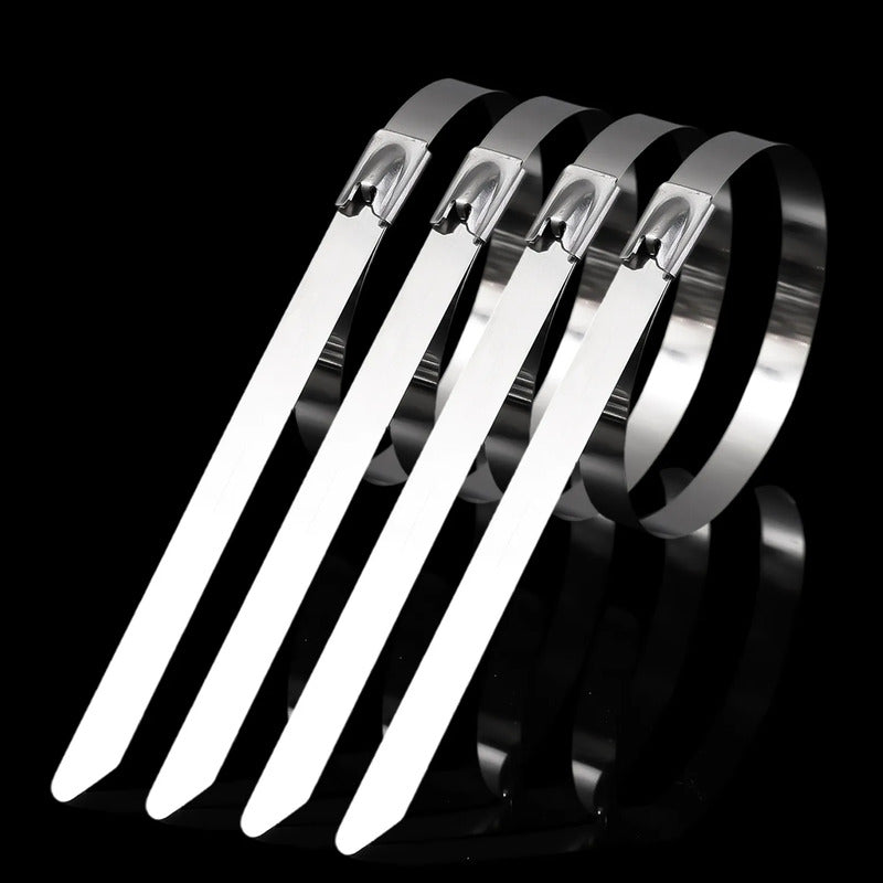 X5 Amarras Metalica Acero 304 Abrazadera 7.9x400mm Bridas Plateado 52716
