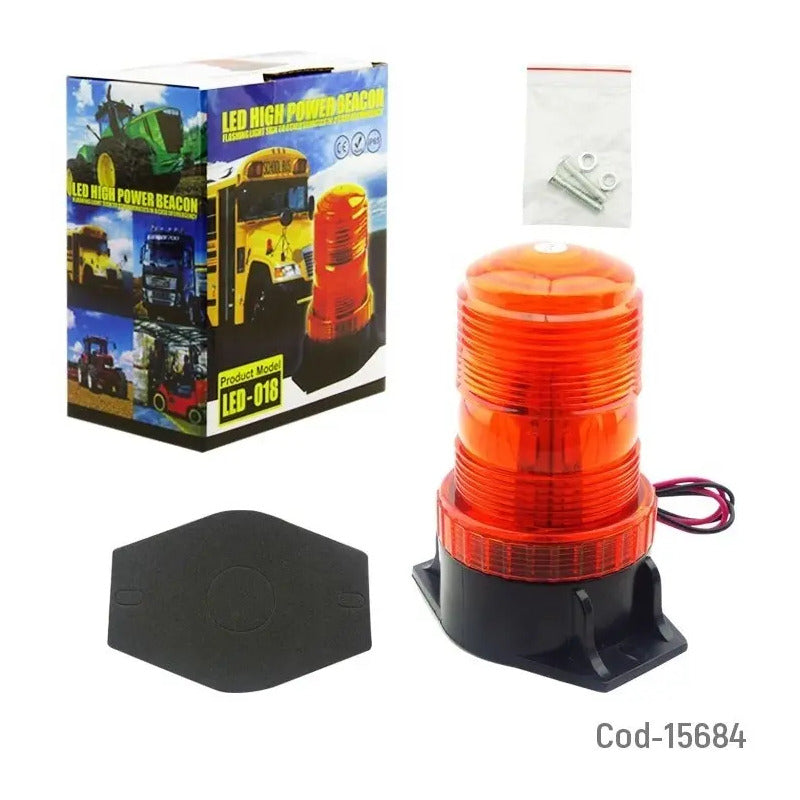 Baliza Led Para Automovil 30 Led Ambar, Apernable, 12/24v