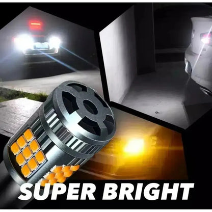 X2 Ampolleta Turbo Led Roja Blanco Ámbar Luz Freno 12/24v Ambar T20 2 Contactos 7443