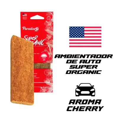 Ambientador Super Organic Aromatizante Paradise Air Auto Cas Madera Cereza