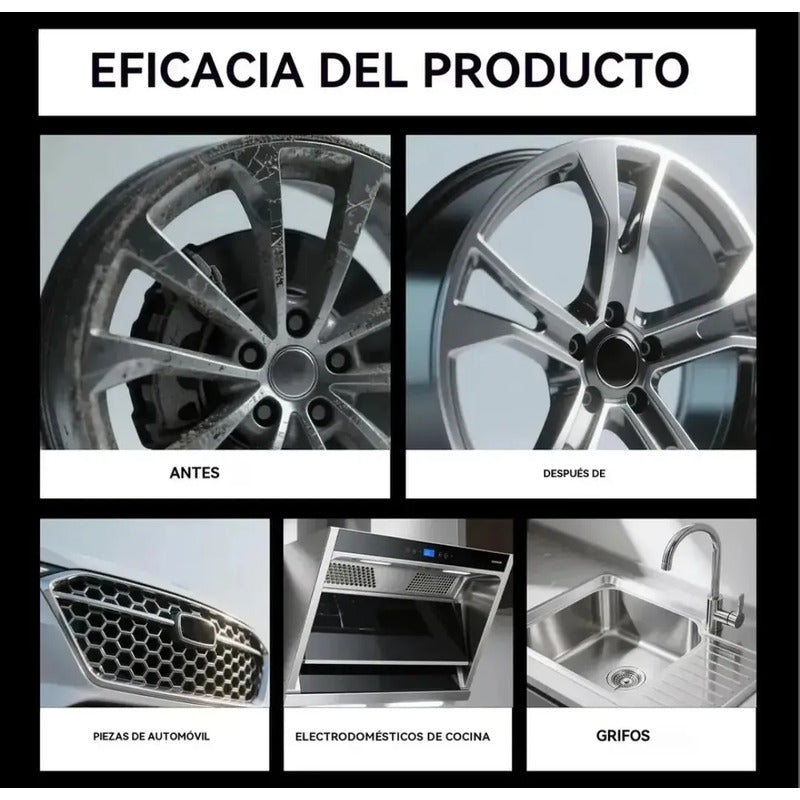 Kit Pulidor De Metal Carsun Restaurador Metal /pieza Cromada Negro C24391