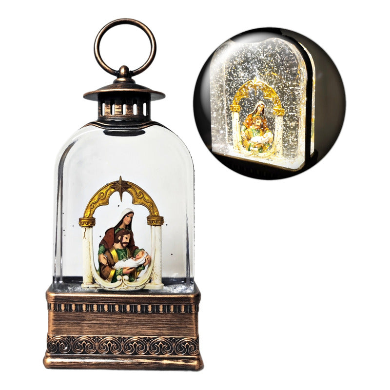 Farol Navideño Con Luz Led Música Lámpara Navidad Pesebre