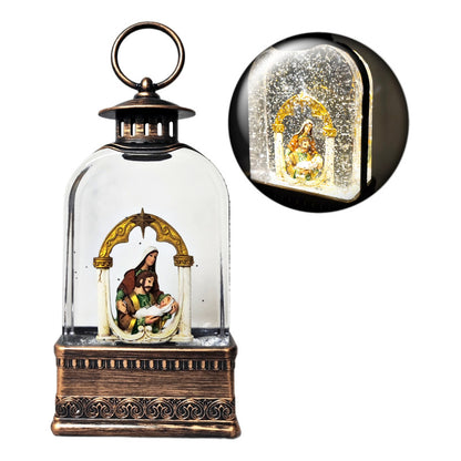 Farol Navideño Con Luz Led Música Lámpara Navidad Pesebre