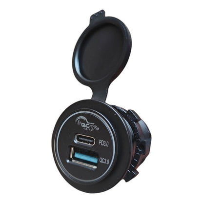 Cargador Doble Usb 18w Type C 30w Carga Rapida Luz 12-24v