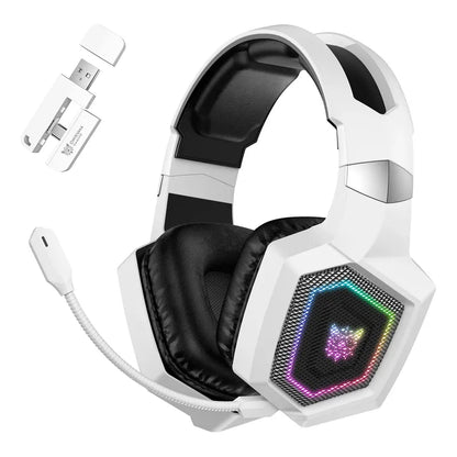 Audifono Gamer Onikuma 3modos Conexión Bluetooth Usb C Gt806 Gt806 Blanco Rgb