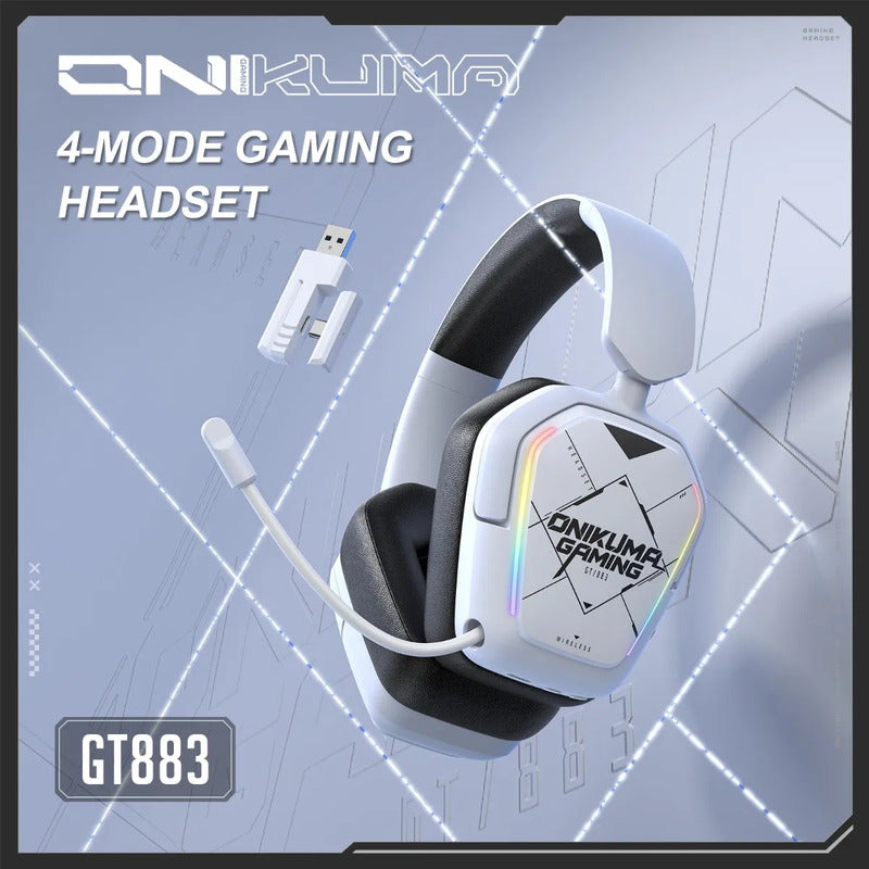 Audifono Gamer Onikuma Gt883 4modos Bluetooth Usb C Y Cable Blanco Gt883