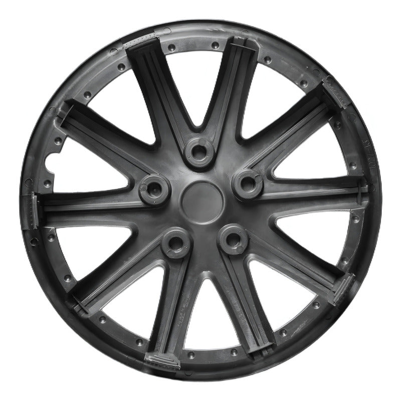 Set Tapa Rueda Aro 13 Serie Tuning Racing Color Negro-gris