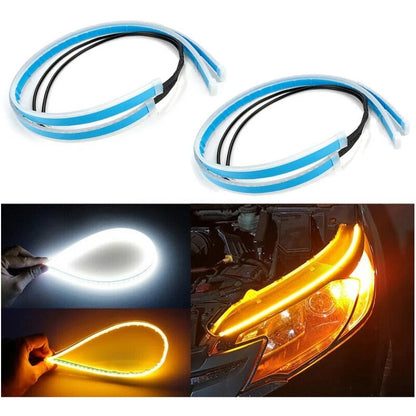 X2 Tira Led Flexible Para Foco Direccional Ámbar Blanca 60cm