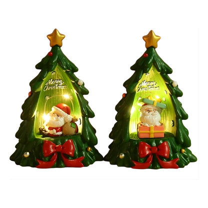 Lámpara Navideña Pino Árbol De Navidad Con Santa Luz Decora