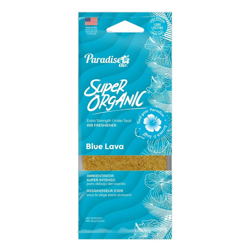 Ambientador Super Organic Aromatizante Paradise Air Auto Cas Madera Blue Lava
